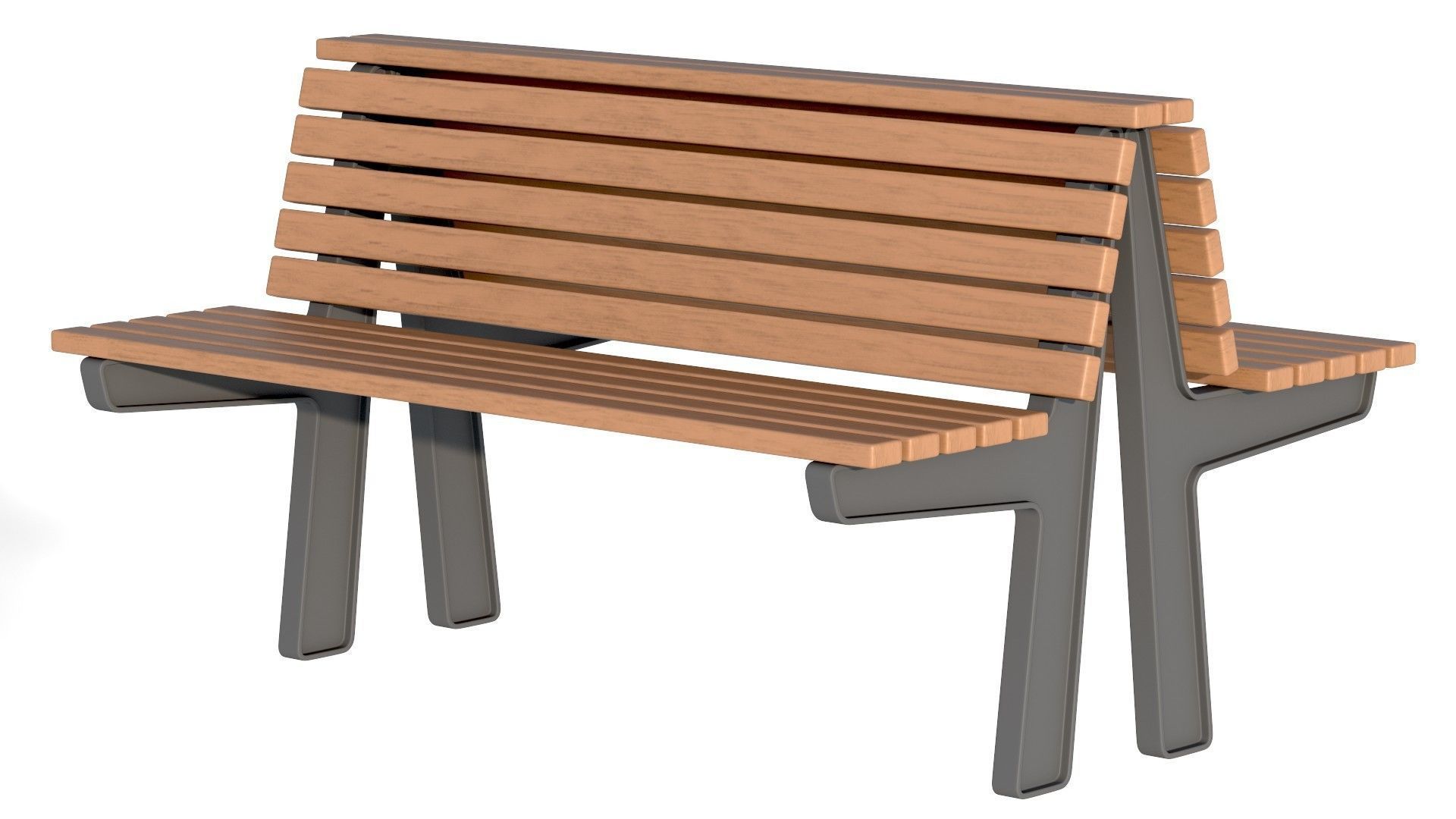 City Bench 02 Low-poly 3D model_5
