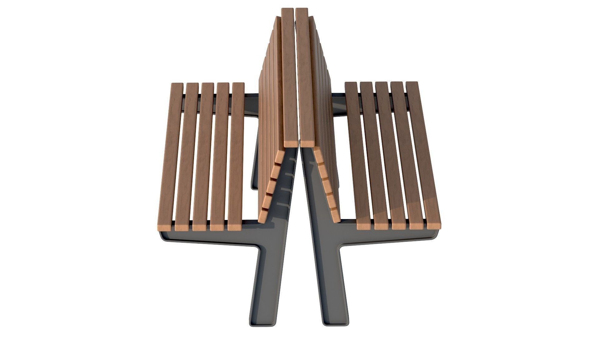 City Bench 02 Low-poly 3D model_7