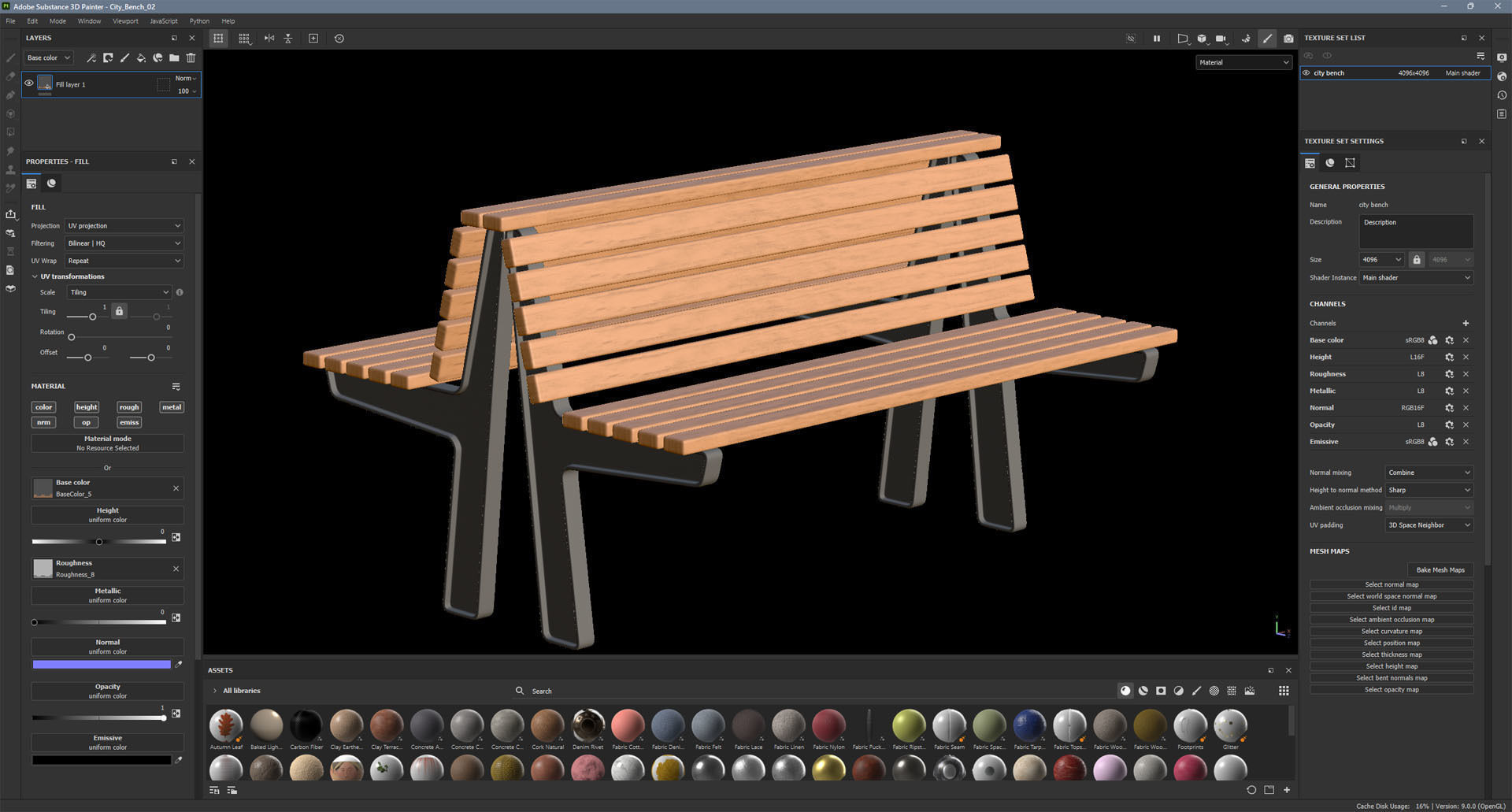 City Bench 02 Low-poly 3D model_12