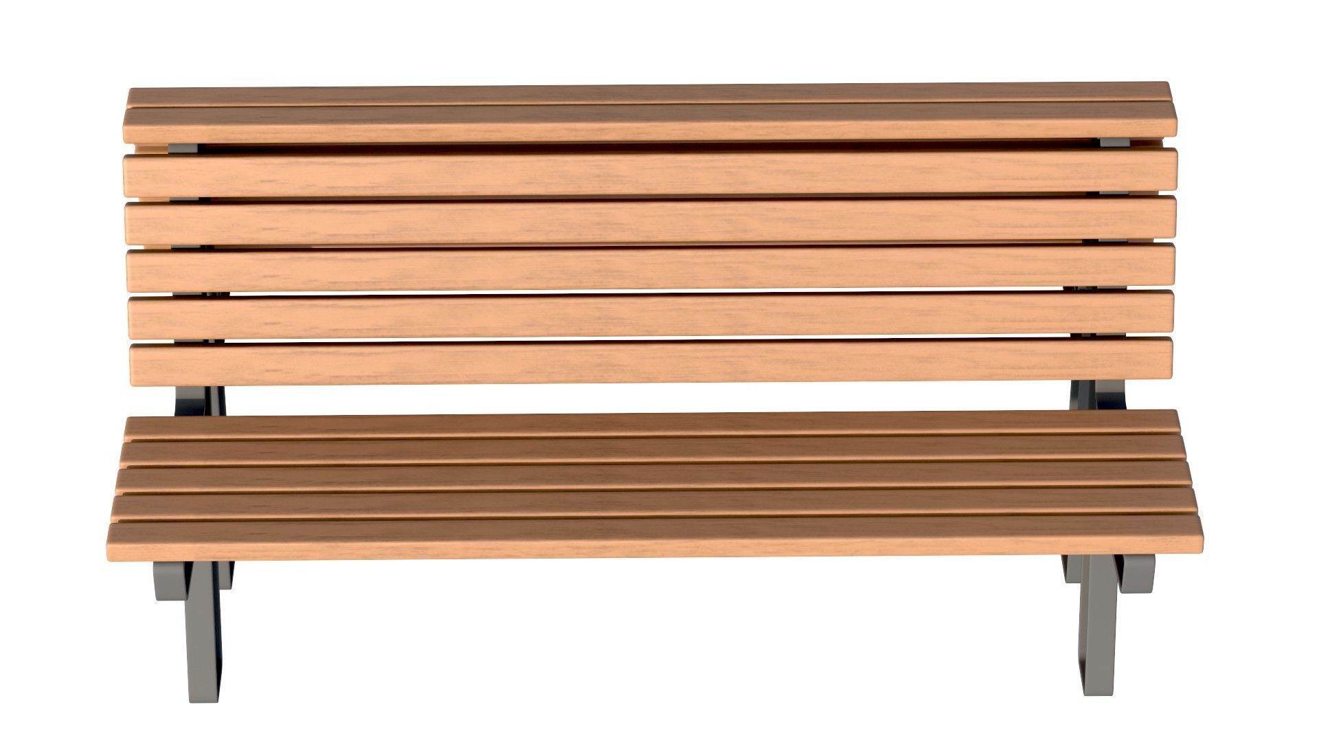 City Bench 02 Low-poly 3D model_4