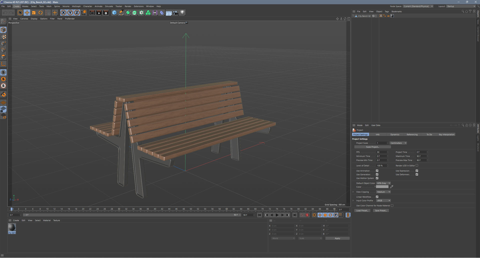 City Bench 02 Low-poly 3D model_11