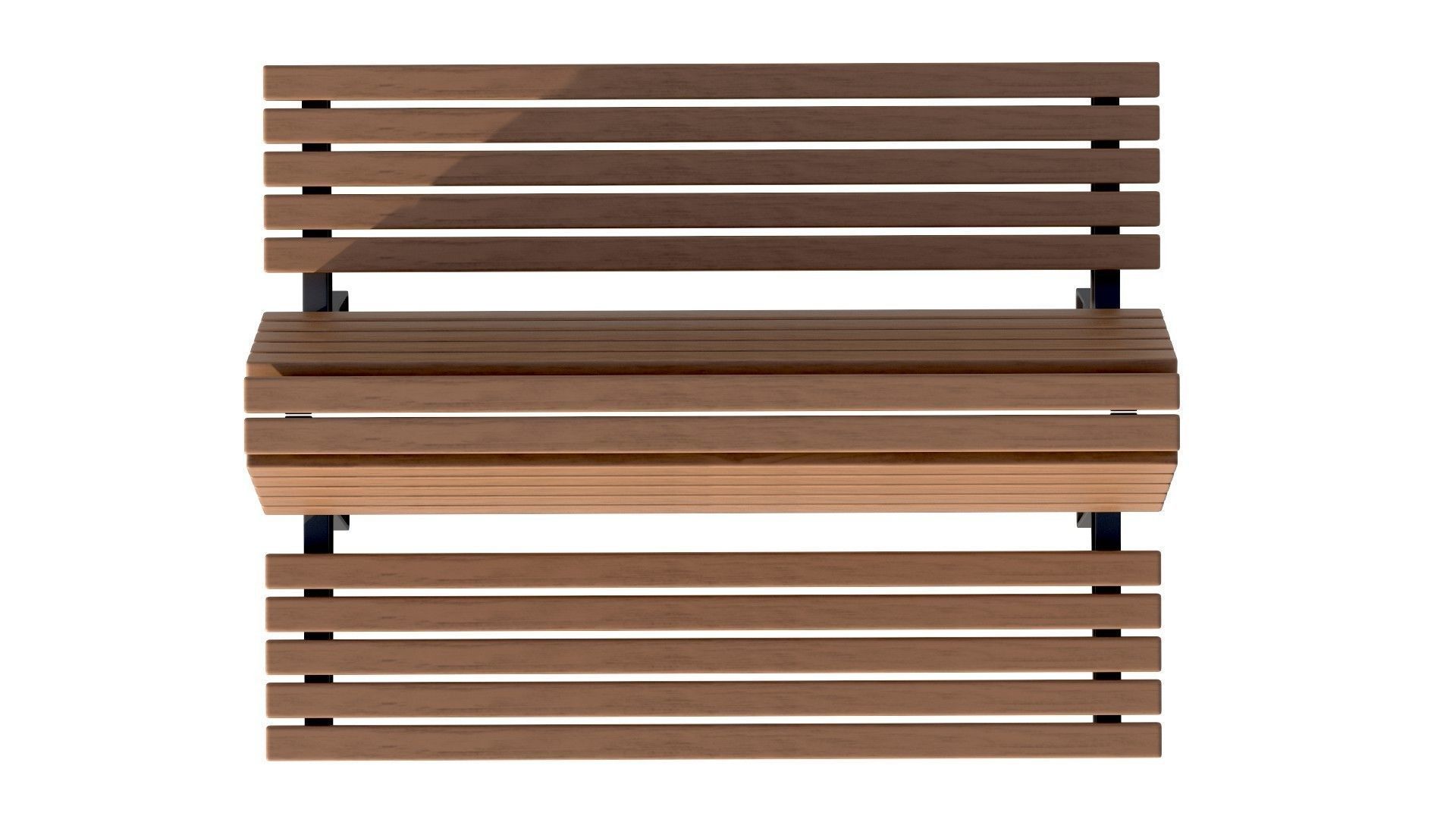 City Bench 02 Low-poly 3D model_8
