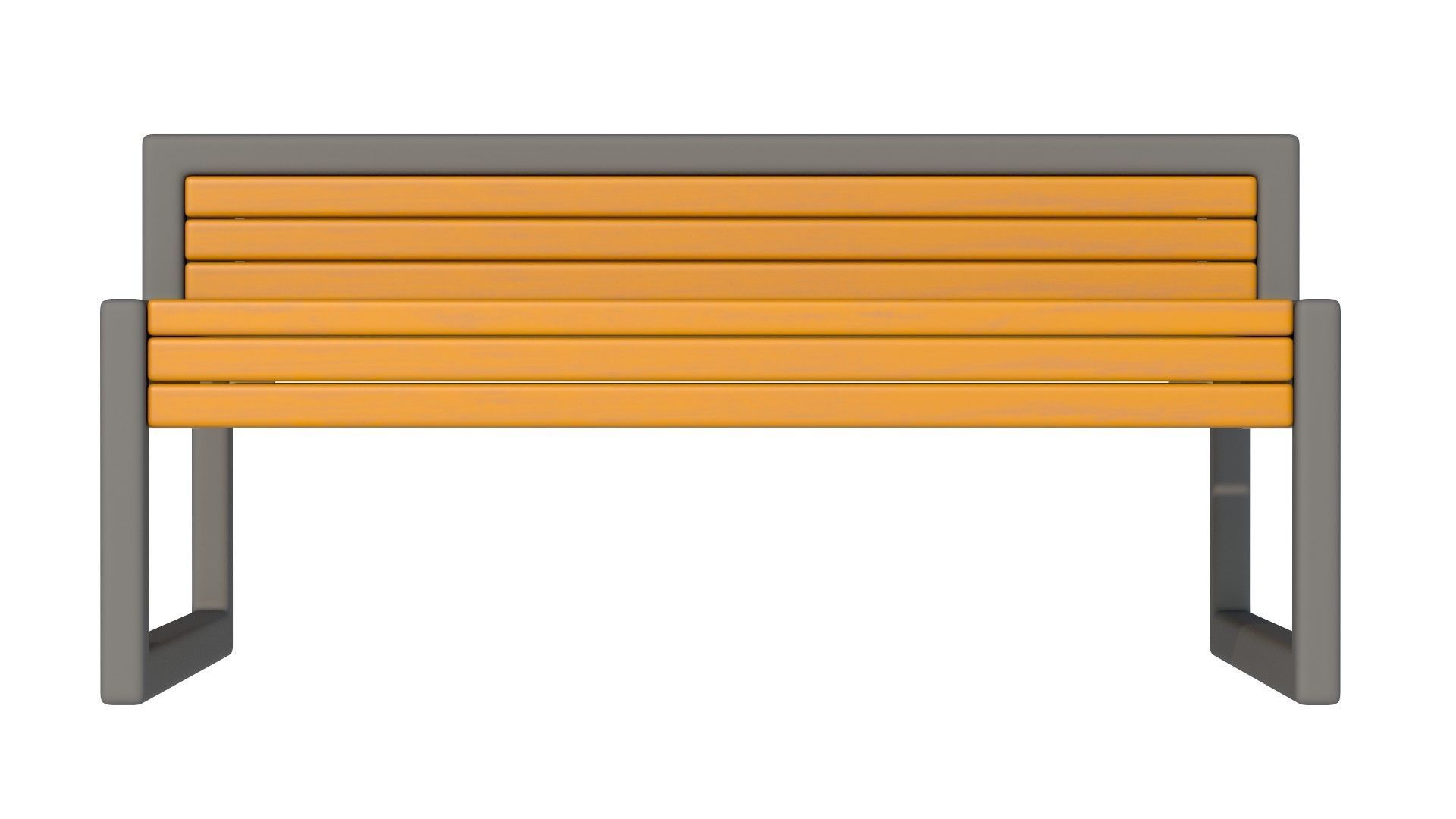 City Bench 04 Low-poly 3D model_2