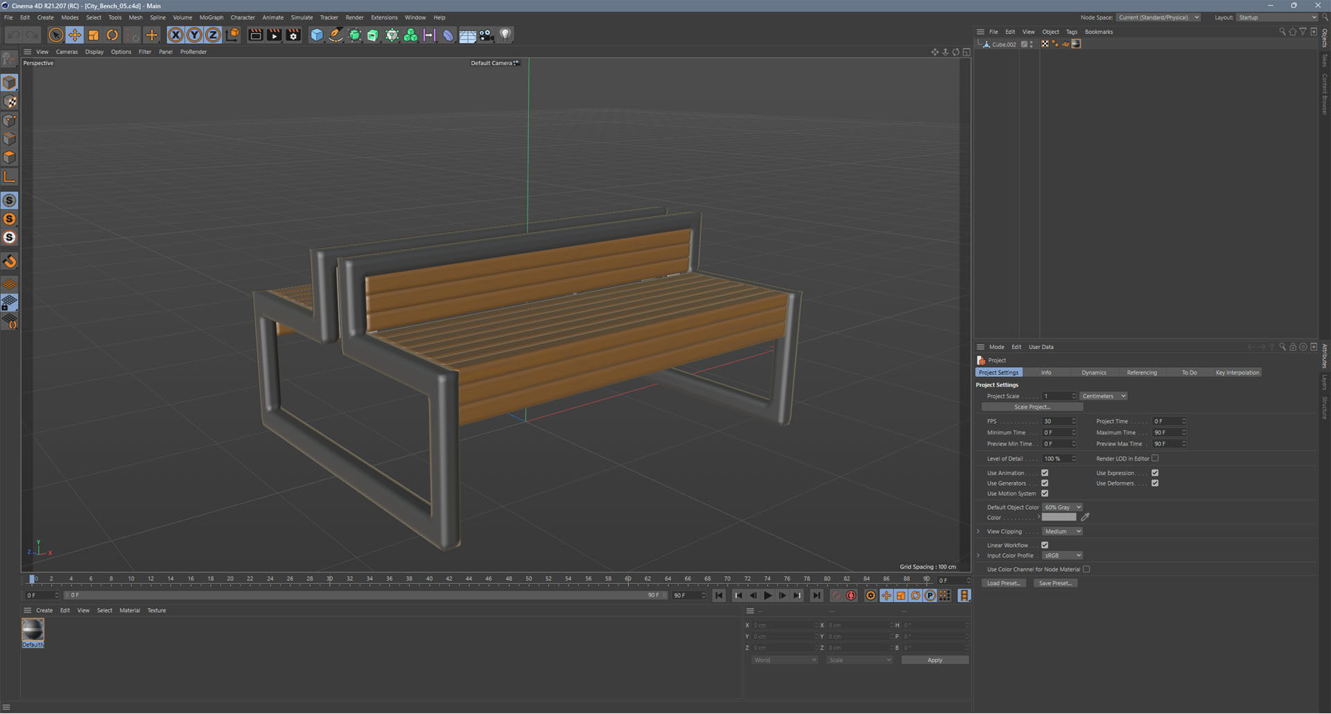 City Bench 04 Low-poly 3D model_10