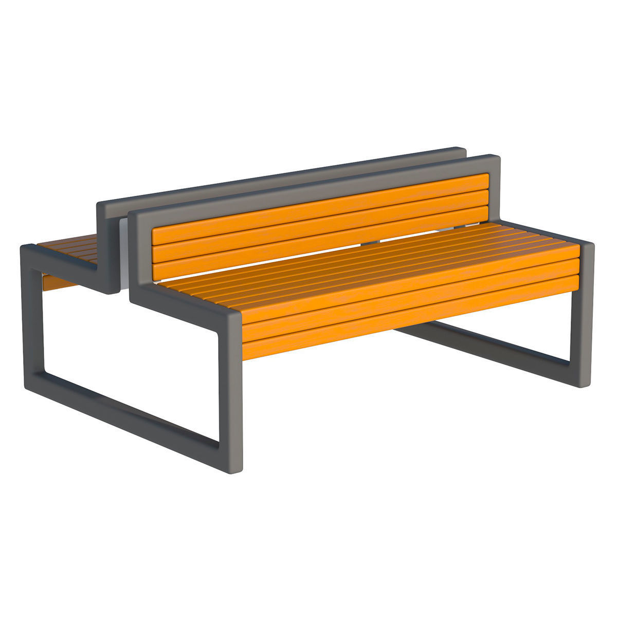 City Bench 04 Low-poly 3D model_1