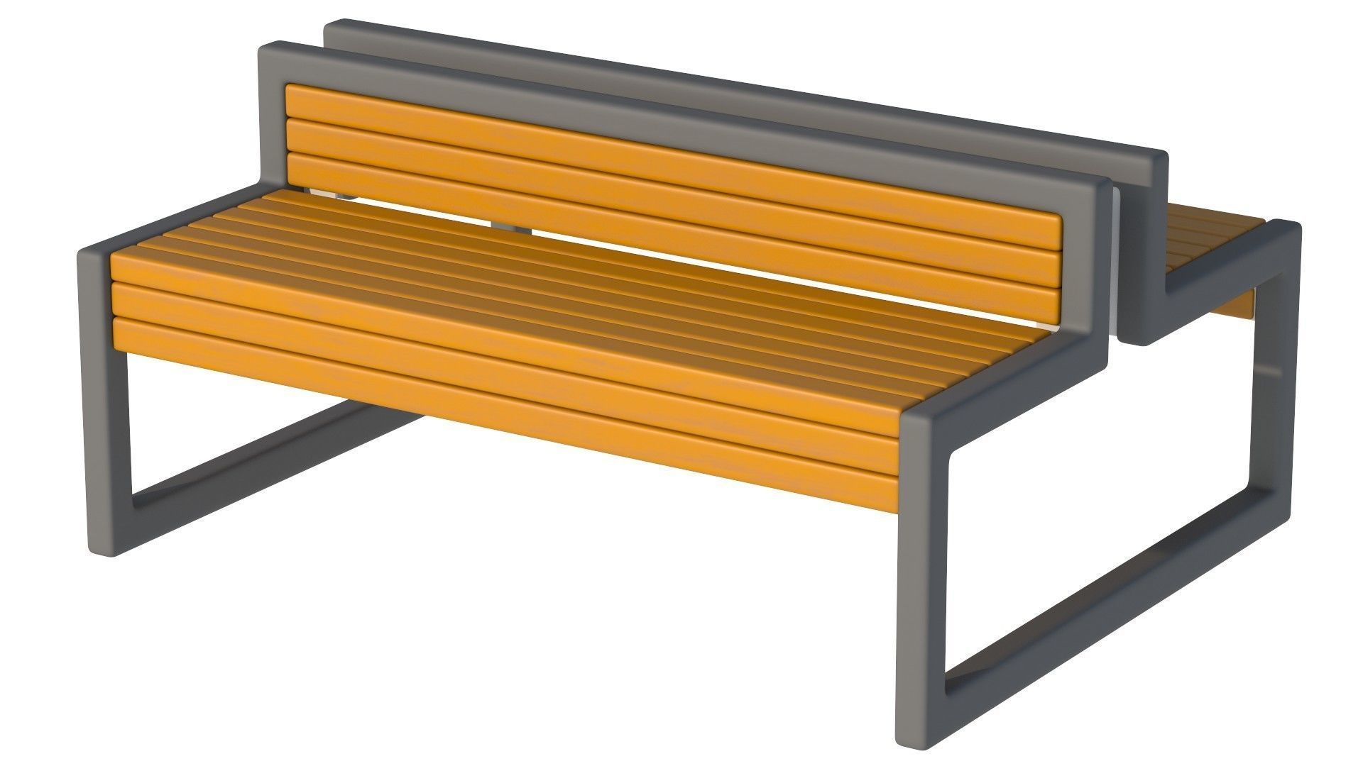 City Bench 04 Low-poly 3D model_4