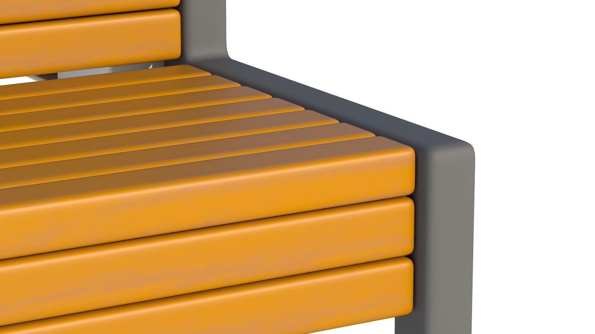 City Bench 04 Low-poly 3D model_9