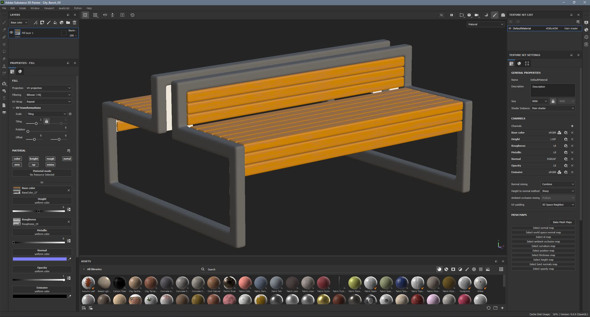 City Bench 04 Low-poly 3D model_12