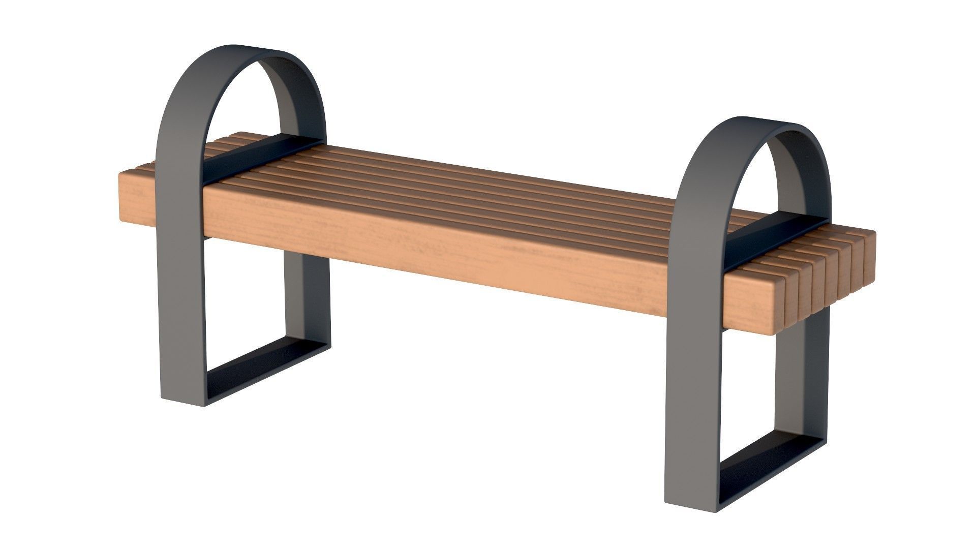 City Bench 05 Low-poly 3D model_5