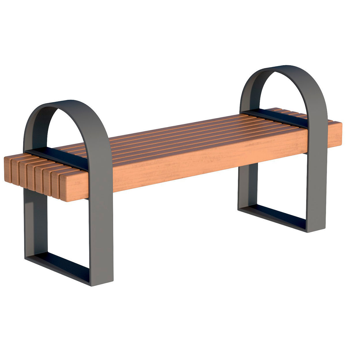 City Bench 05 Low-poly 3D model_1