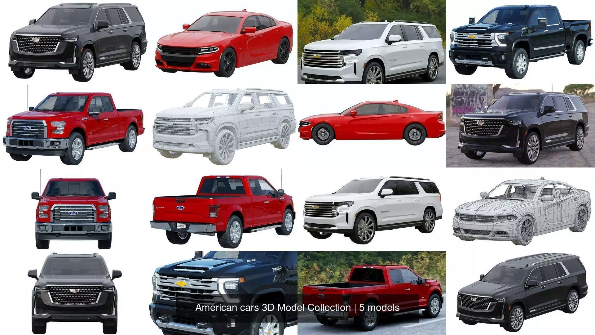 American cars 3D Model Collection _1