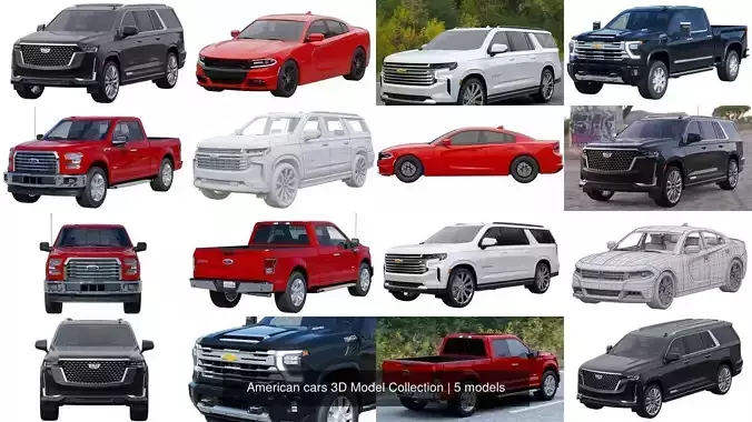 American cars 3D Model Collection