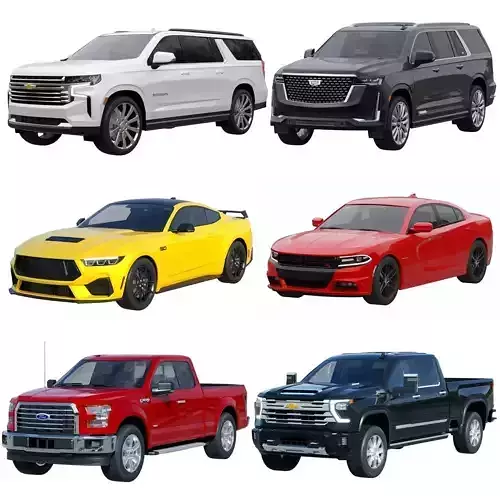 American cars 3D Model Collection 