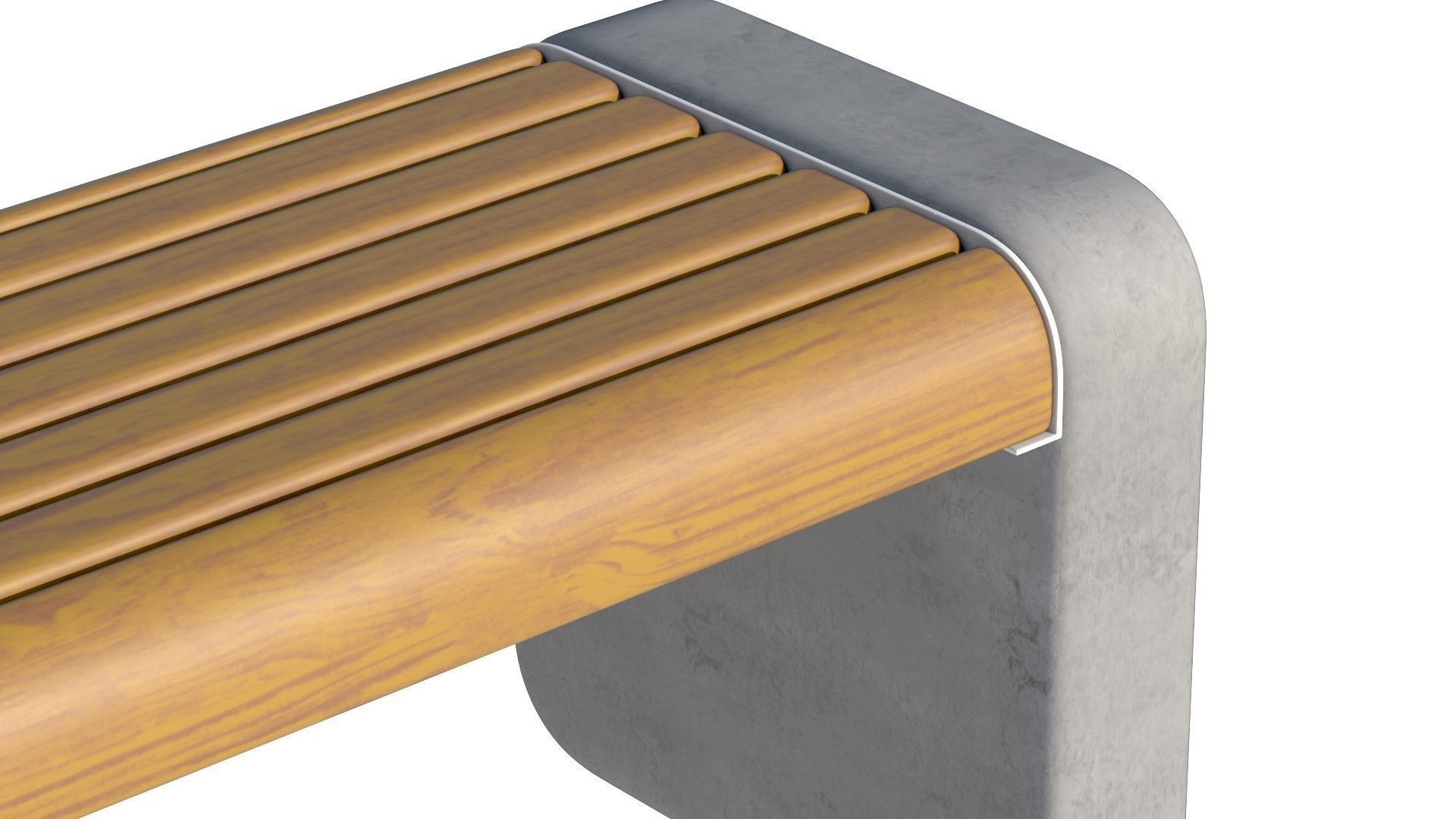 City bench 06 Low-poly 3D model_9