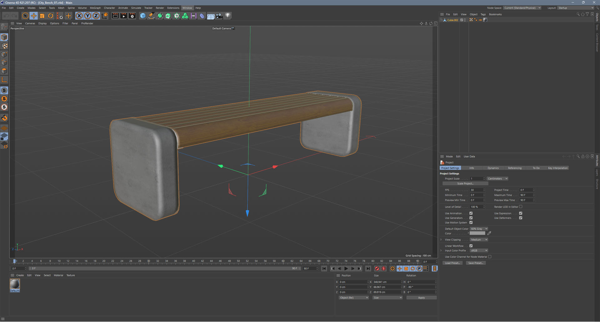 City bench 06 Low-poly 3D model_12