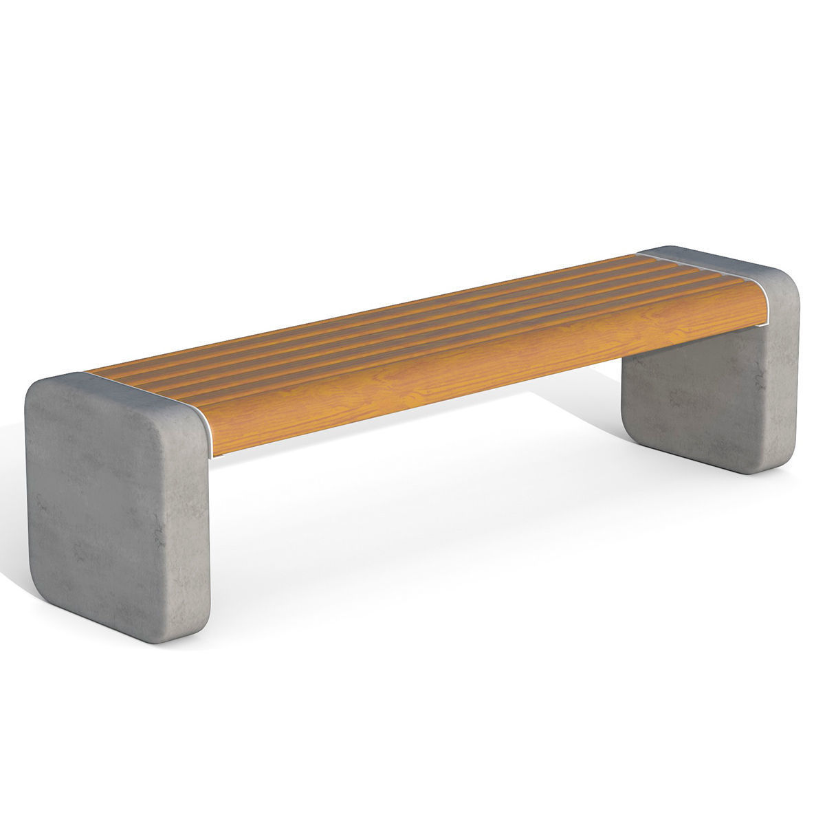 City bench 06 Low-poly 3D model_1