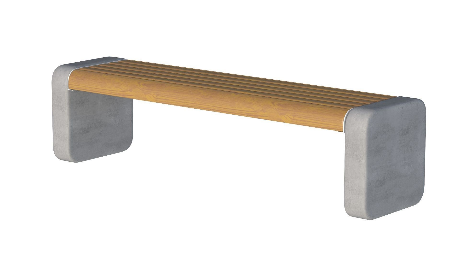 City bench 06 Low-poly 3D model_4