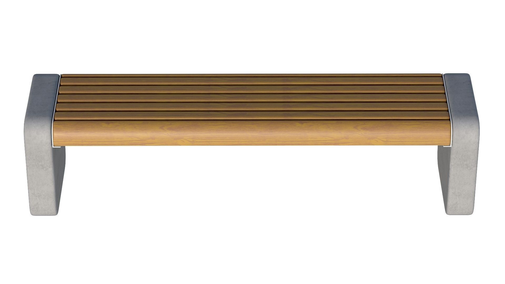 City bench 06 Low-poly 3D model_3