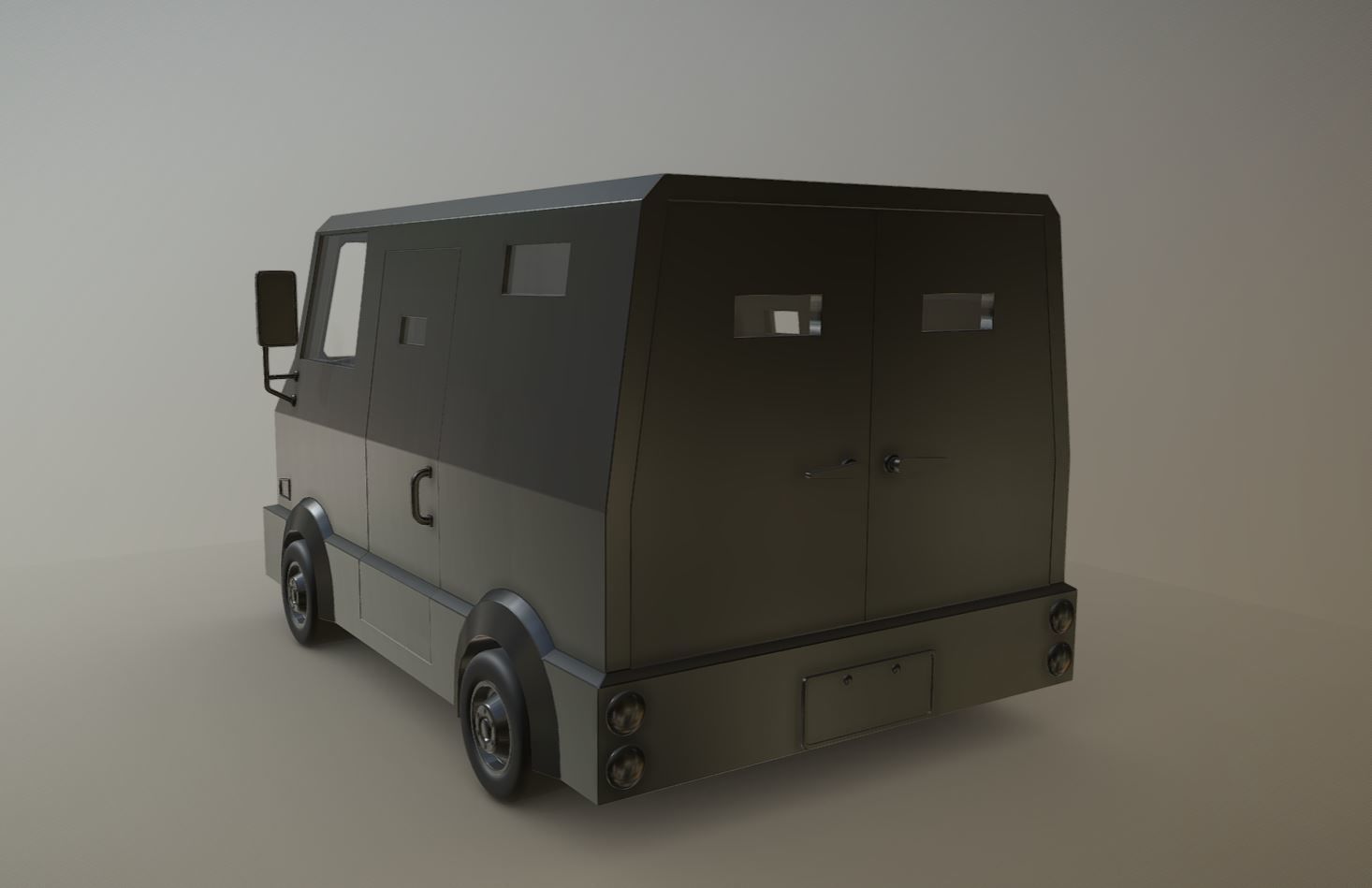 Black Car Low-poly 3D model_2