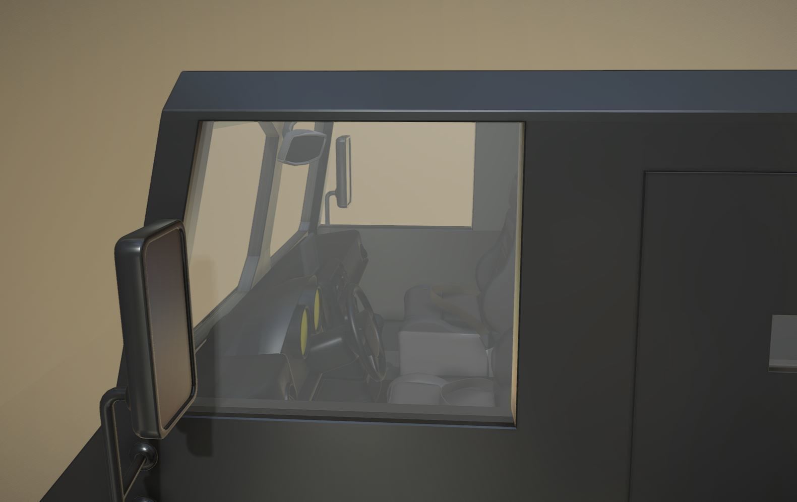 Black Car Low-poly 3D model_3