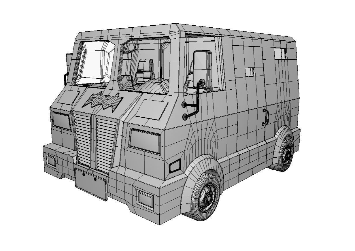 Black Car Low-poly 3D model_4