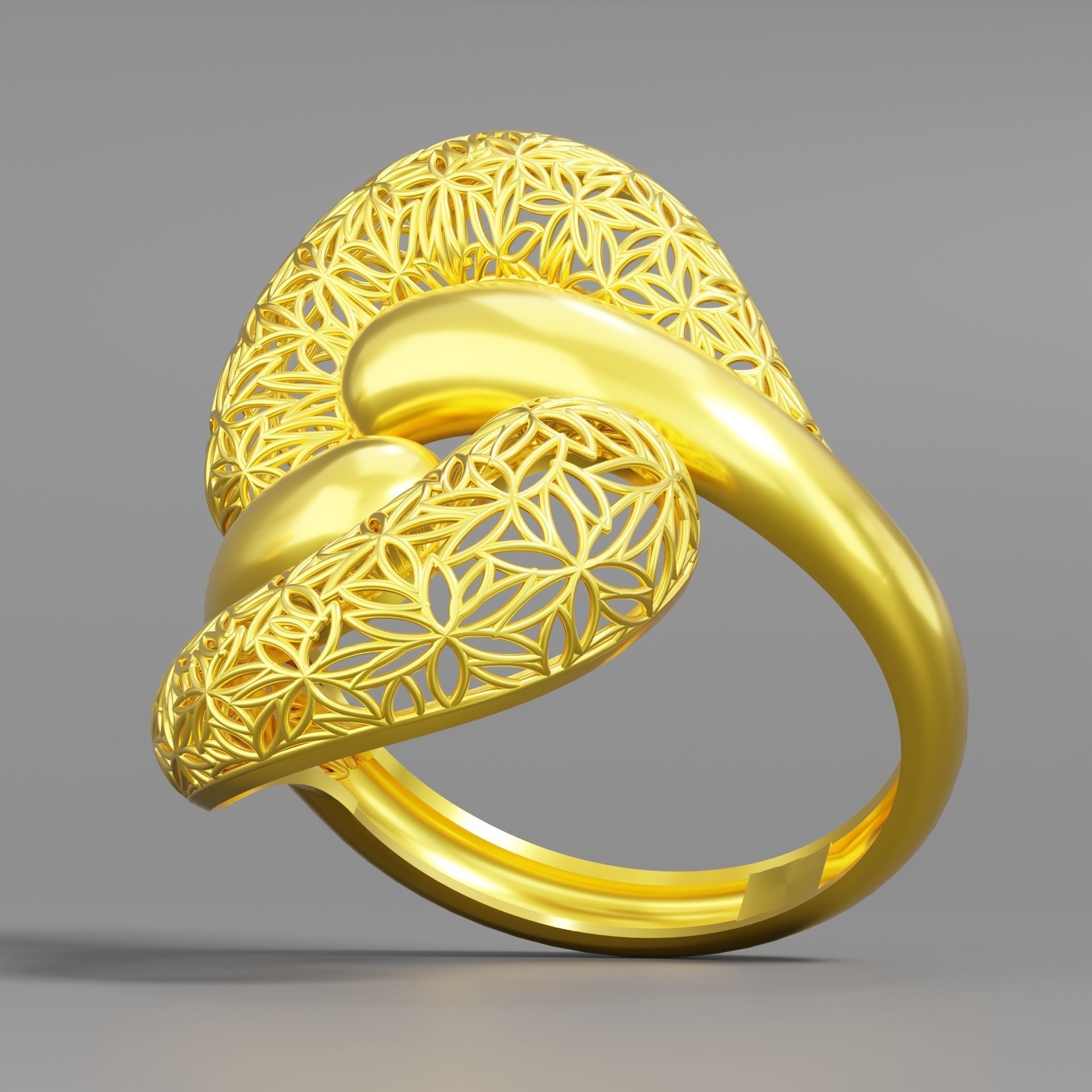 Gold ring 02 3D print model_1