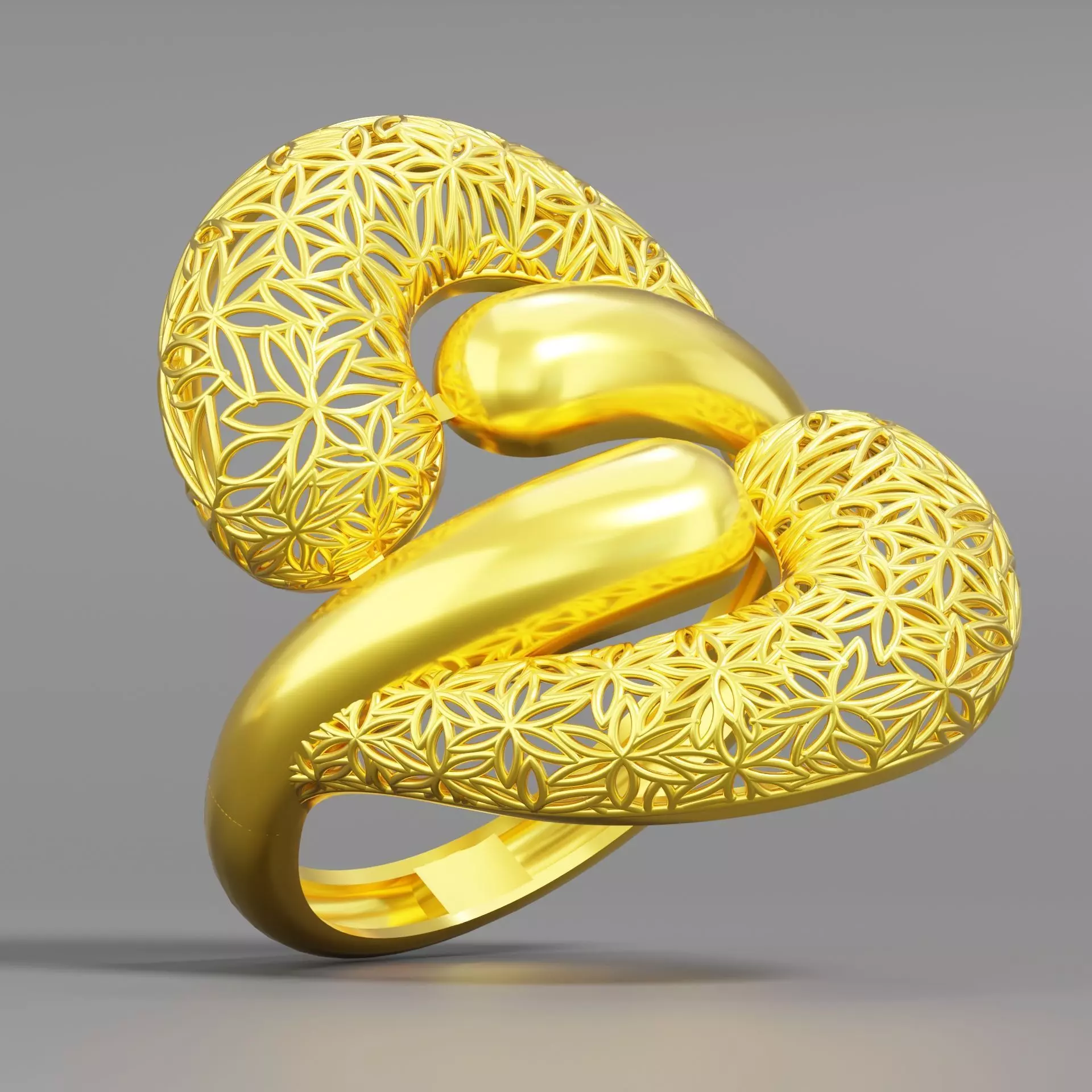 Gold ring 02 3D print model_0
