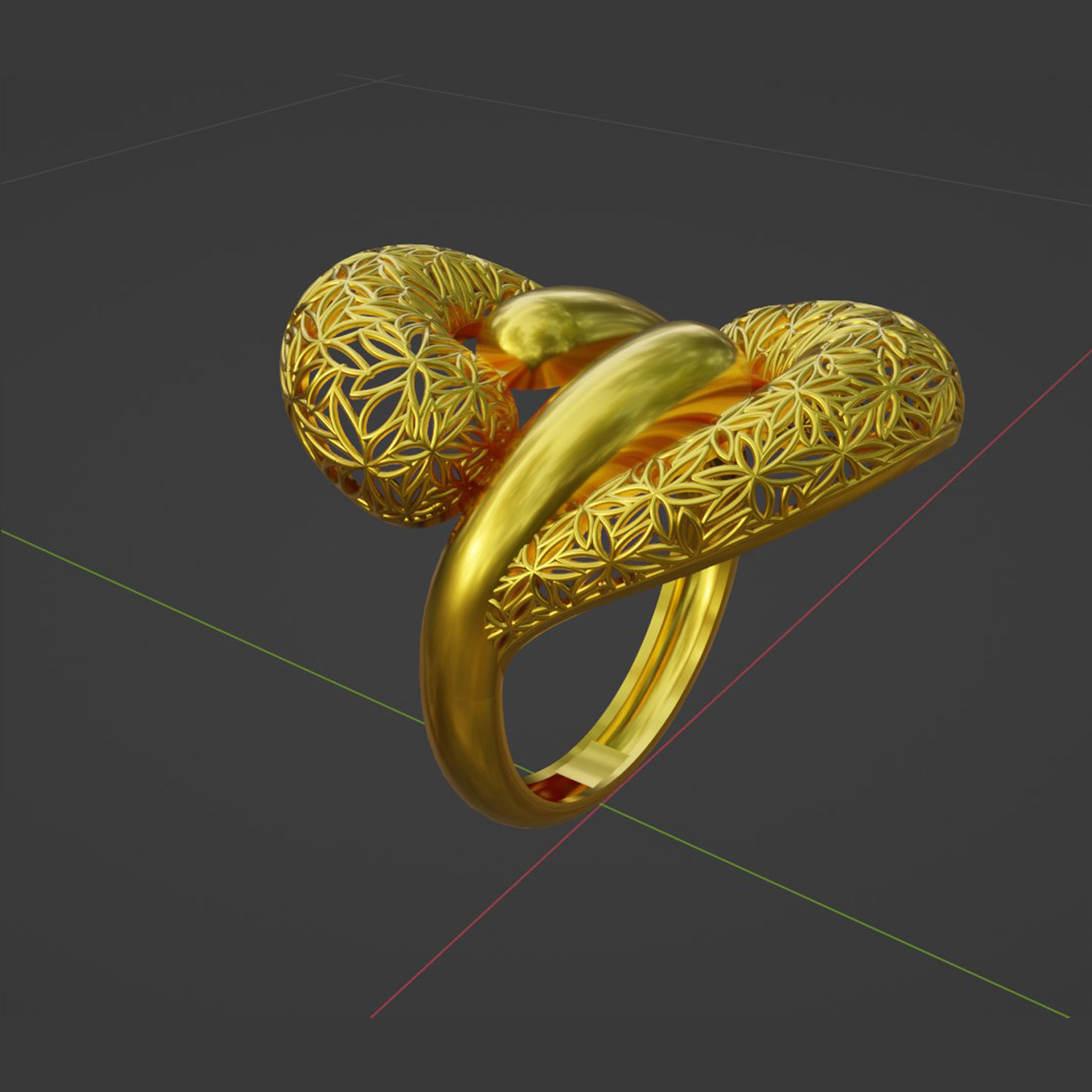 Gold ring 02 3D print model_7