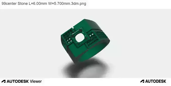  Mens 3D Ring with Cushion-Cut Center Stone