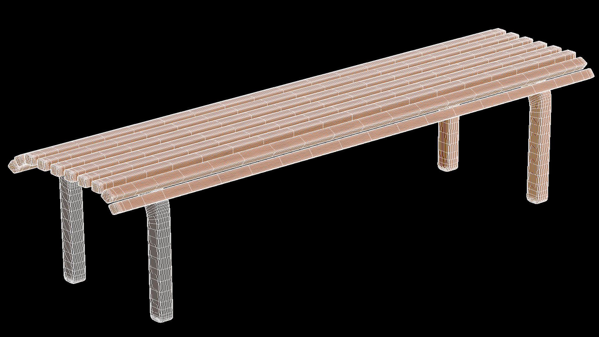 City Bench 09 Low-poly 3D model_12