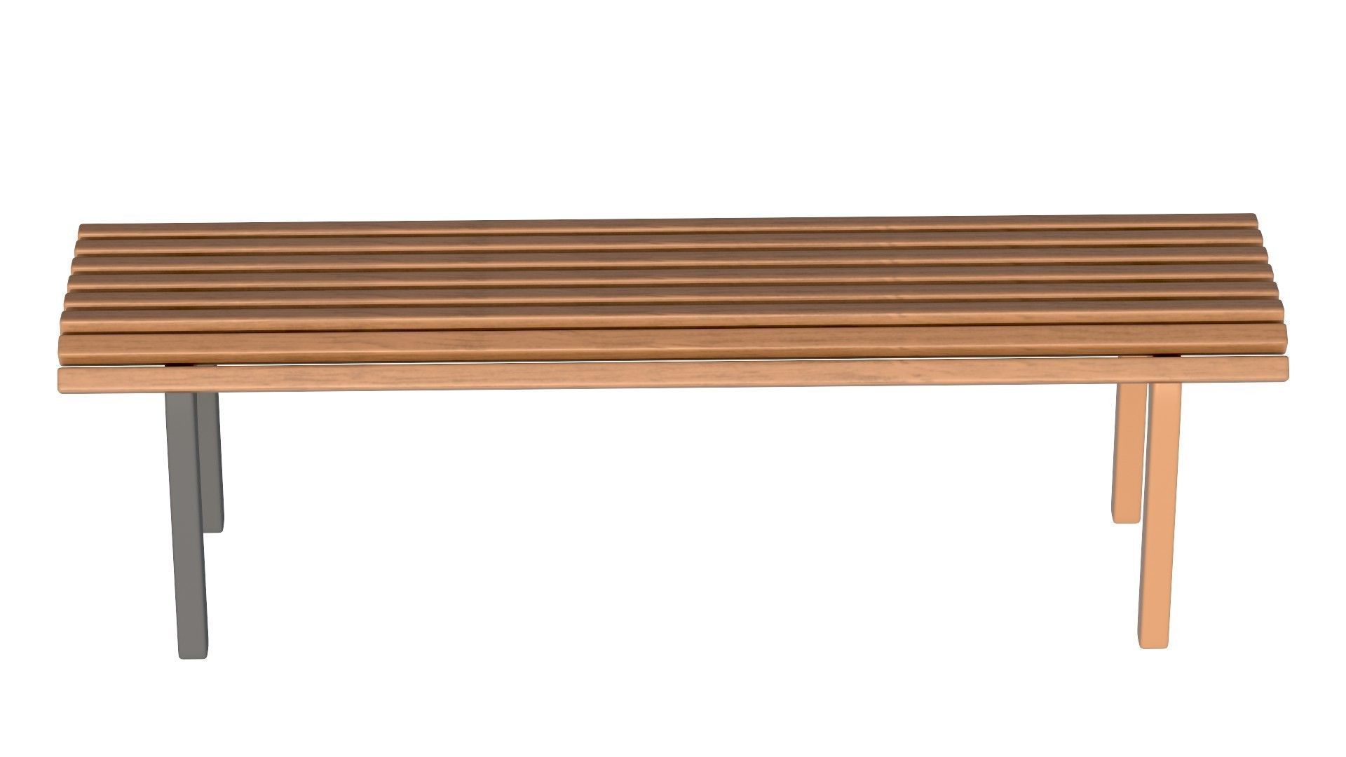 City Bench 09 Low-poly 3D model_3