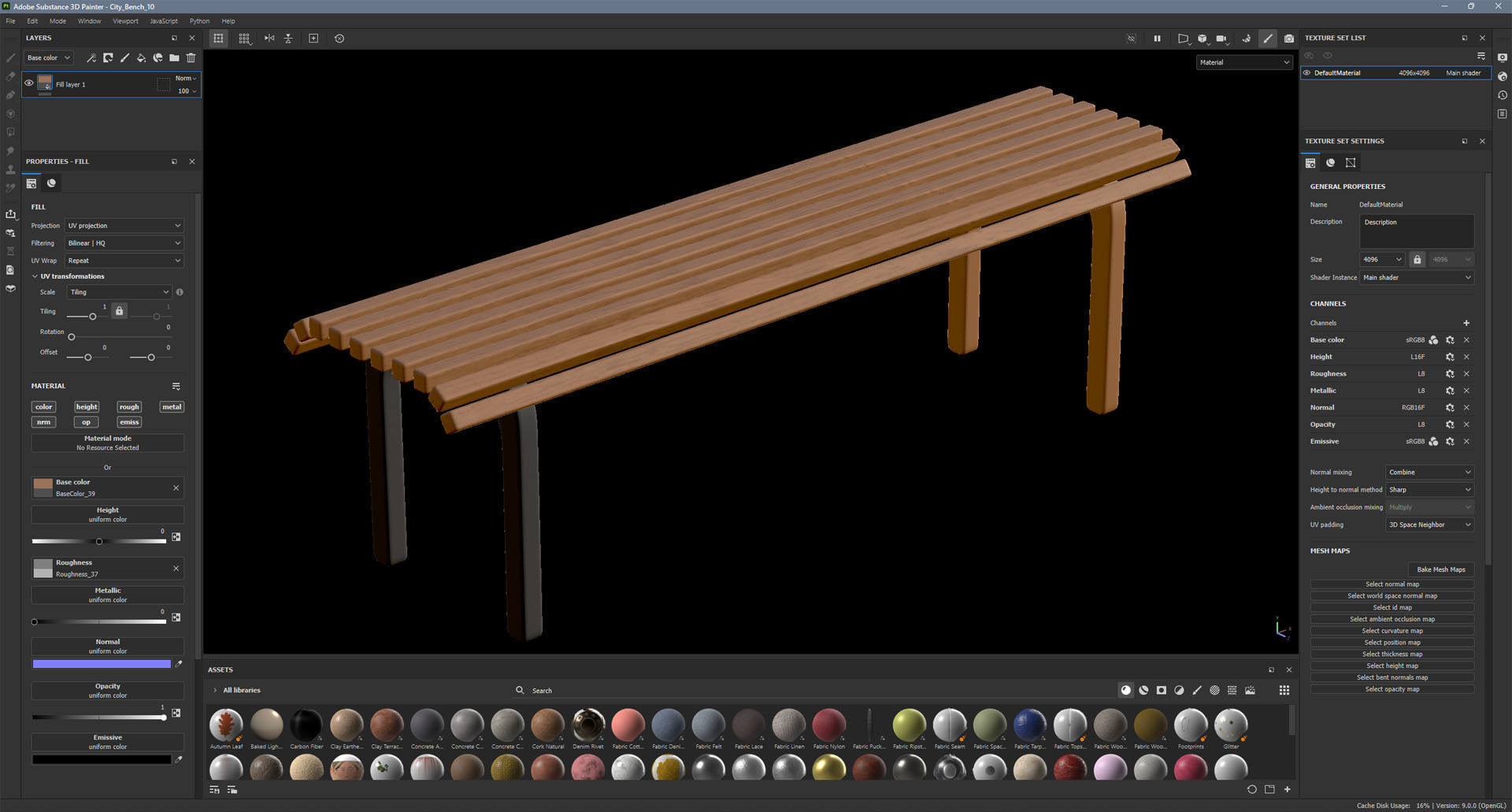 City Bench 09 Low-poly 3D model_11