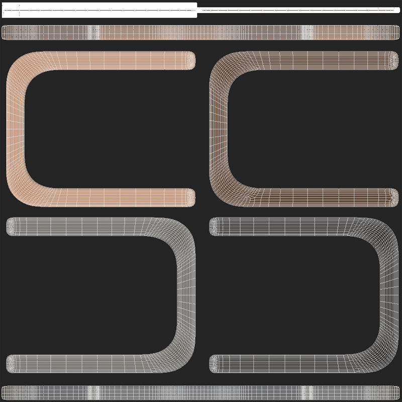 City Bench 09 Low-poly 3D model_13