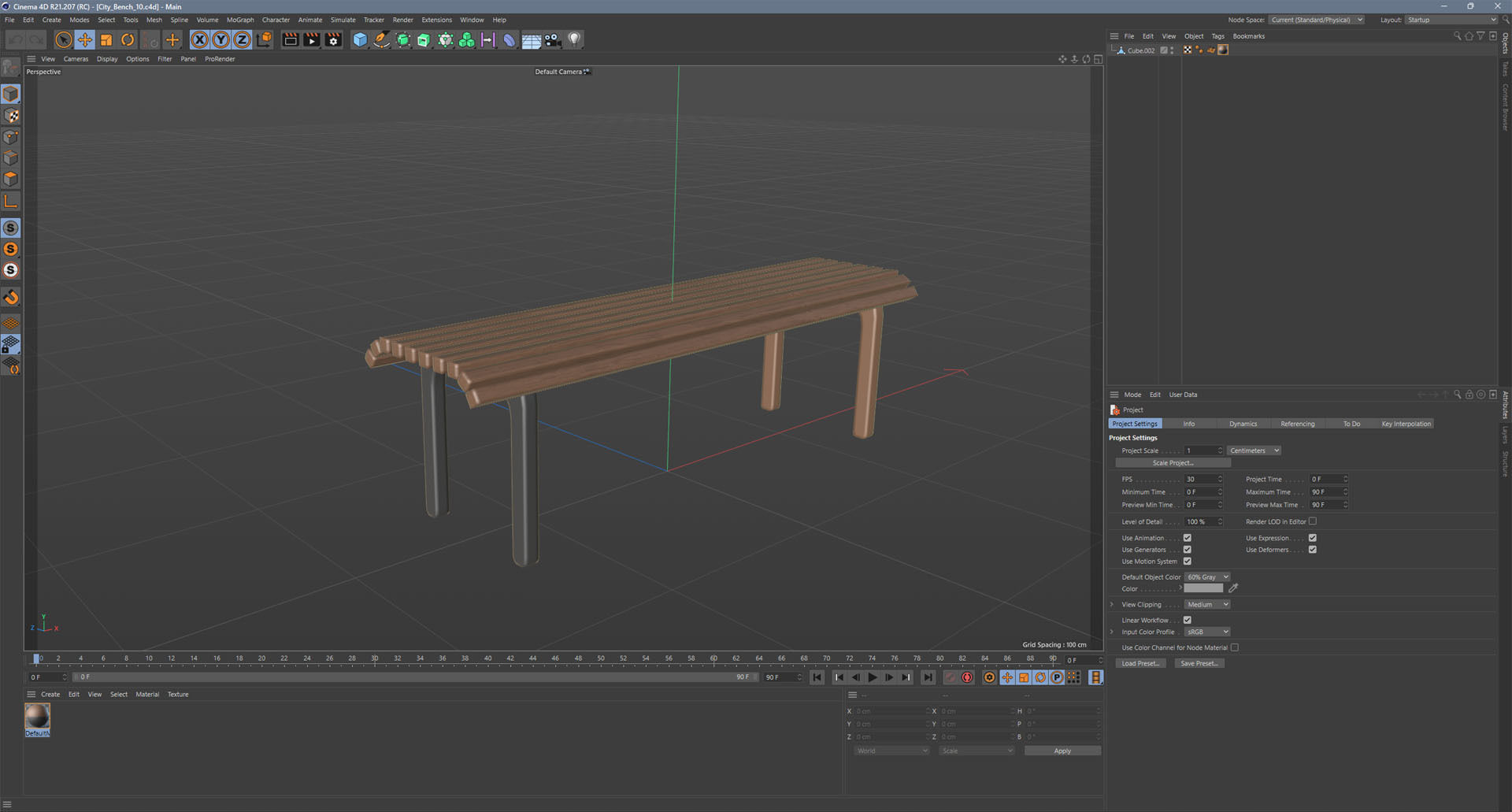 City Bench 09 Low-poly 3D model_9
