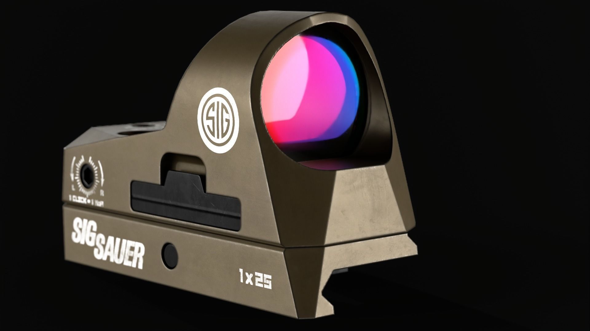 Sig Sauer Romeo3 Red Dot Sight Low-poly 3D model_9