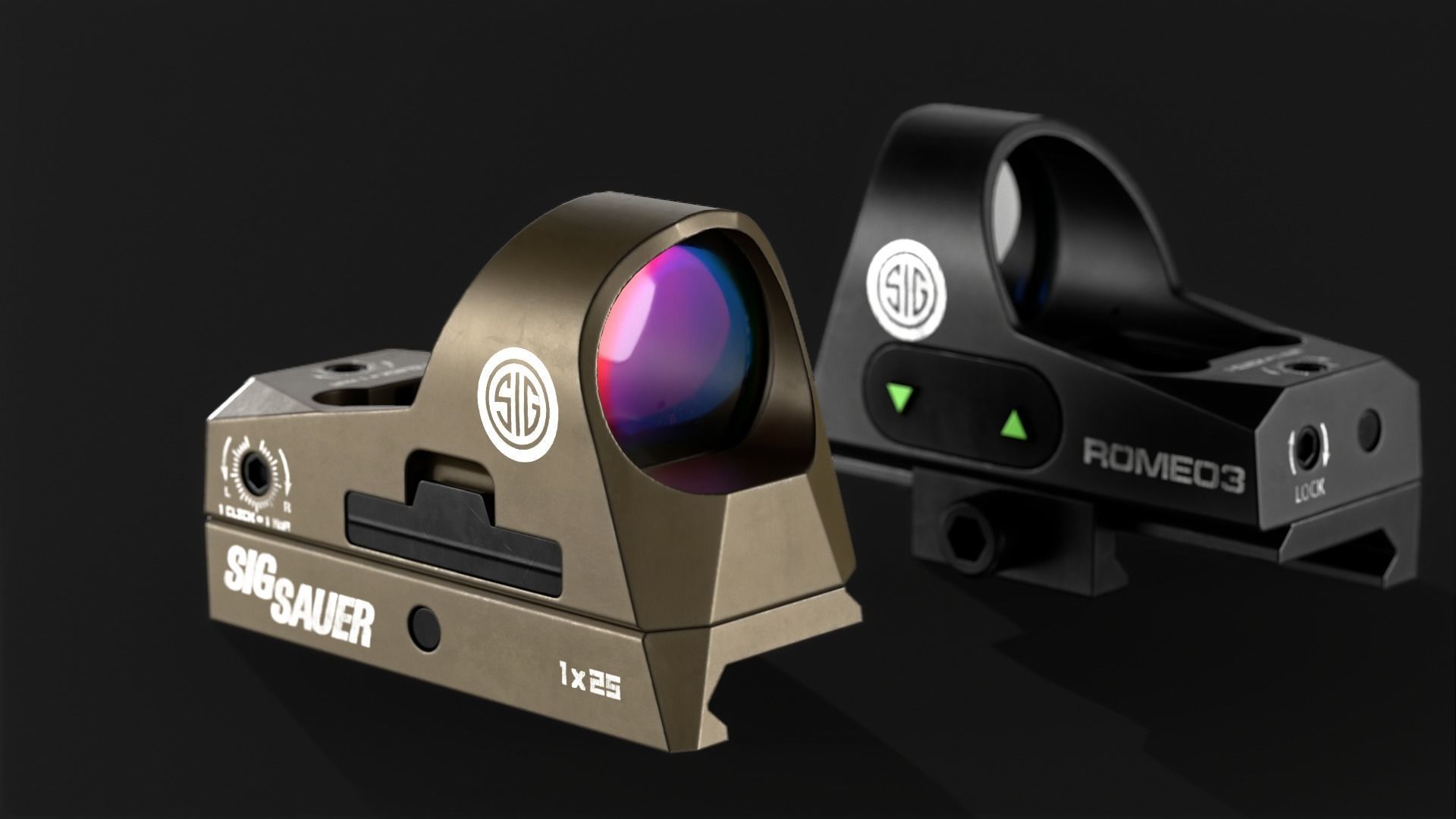 Sig Sauer Romeo3 Red Dot Sight Low-poly 3D model_2