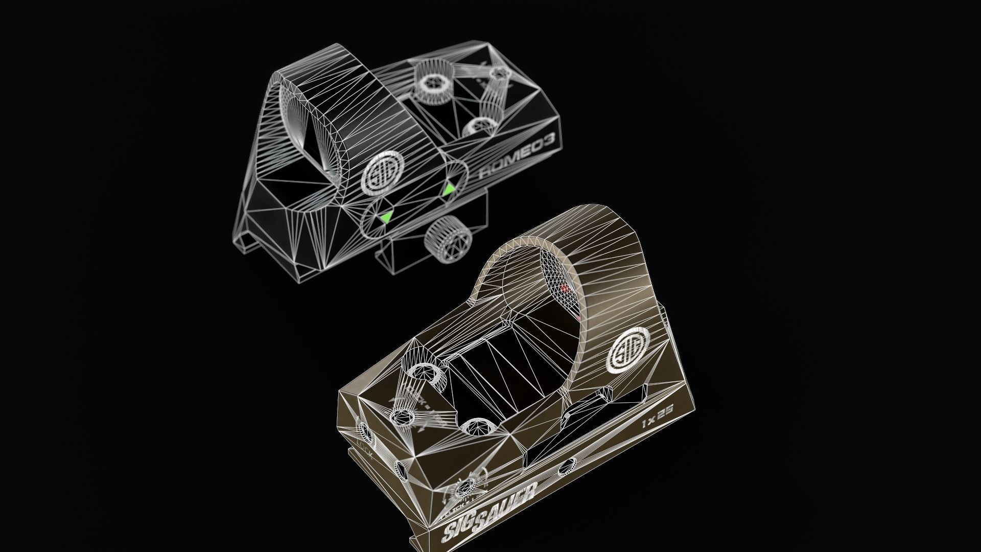 Sig Sauer Romeo3 Red Dot Sight Low-poly 3D model_16
