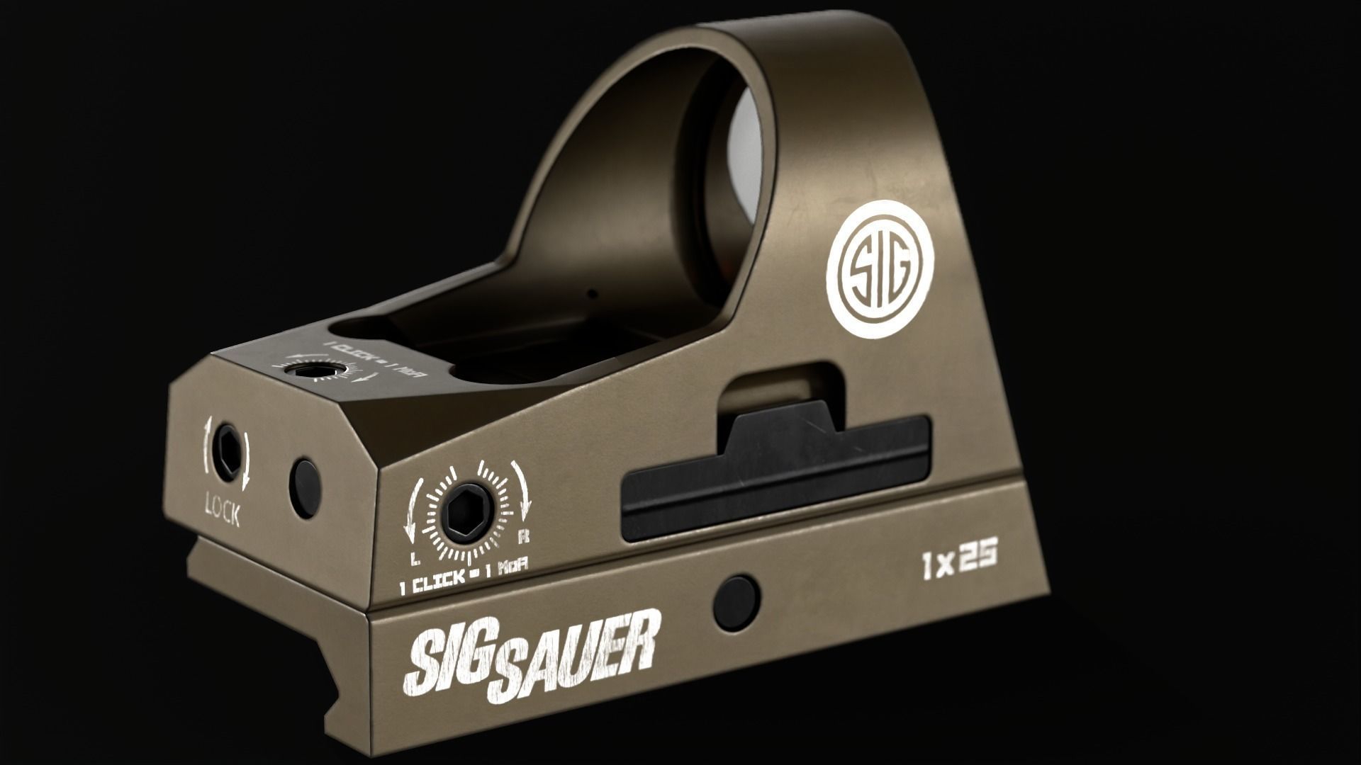 Sig Sauer Romeo3 Red Dot Sight Low-poly 3D model_10