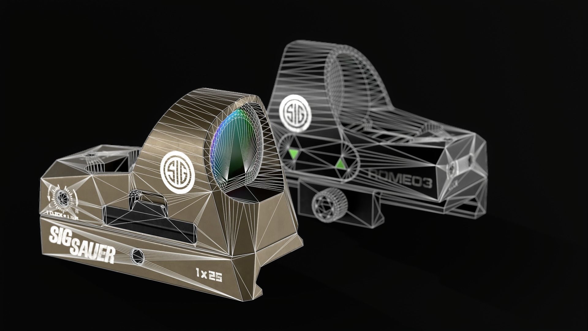 Sig Sauer Romeo3 Red Dot Sight Low-poly 3D model_15