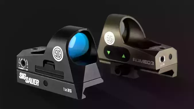 Sig Sauer Romeo3 Red Dot Sight Low-poly 3D model