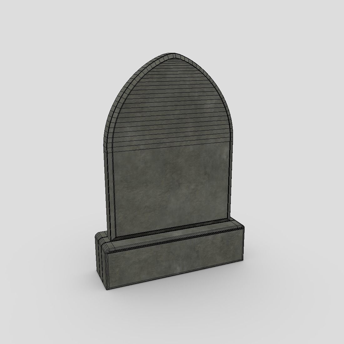 Tombstone 2 Low-poly 3D model_2