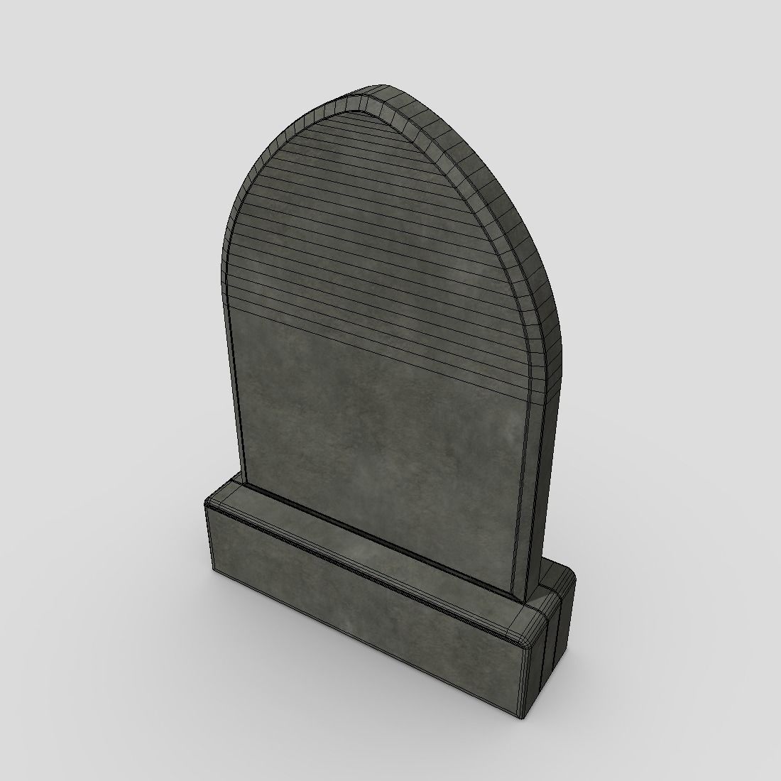 Tombstone 2 Low-poly 3D model_6
