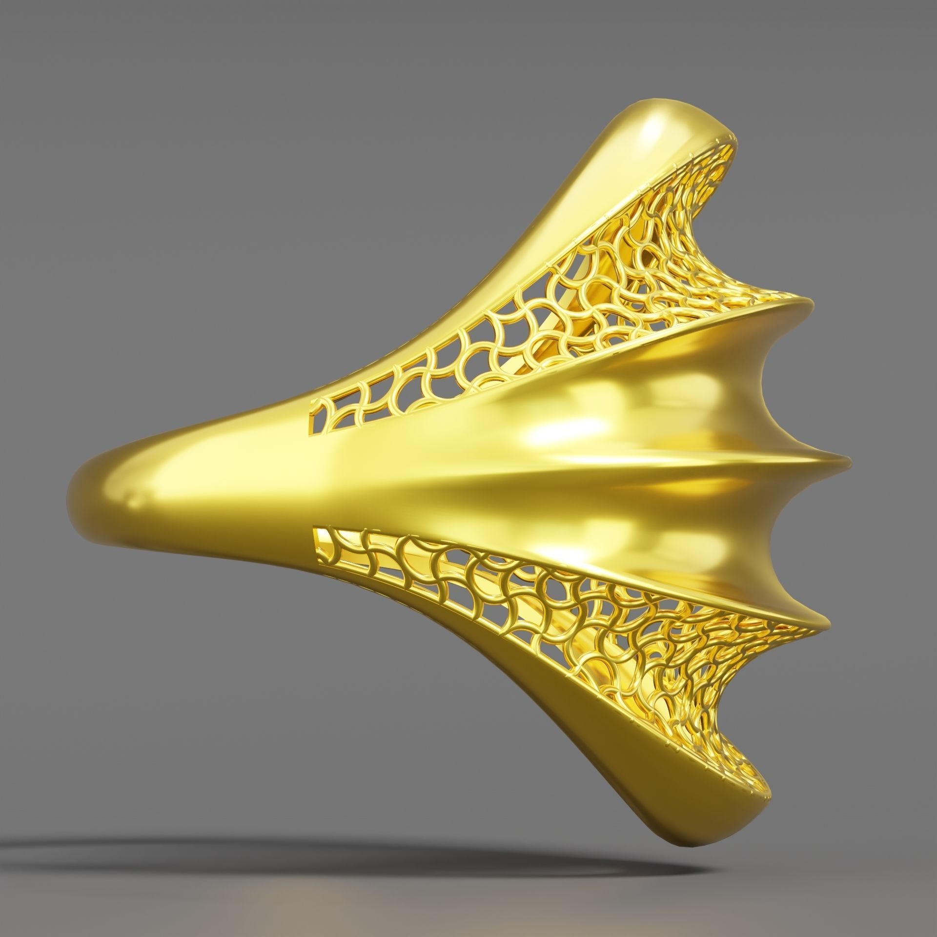 Gold ring 03 3D print model_3