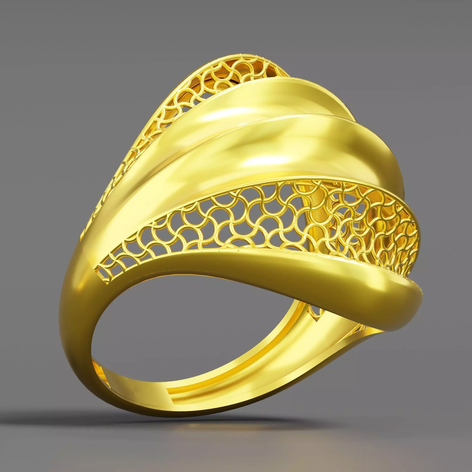 Gold ring 03 3D print model_0