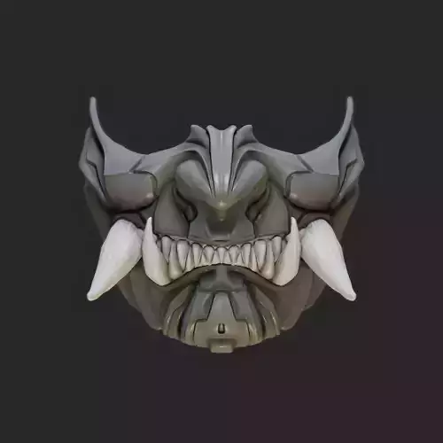 Oni Mask 16 Demon Half Face 3D print model
