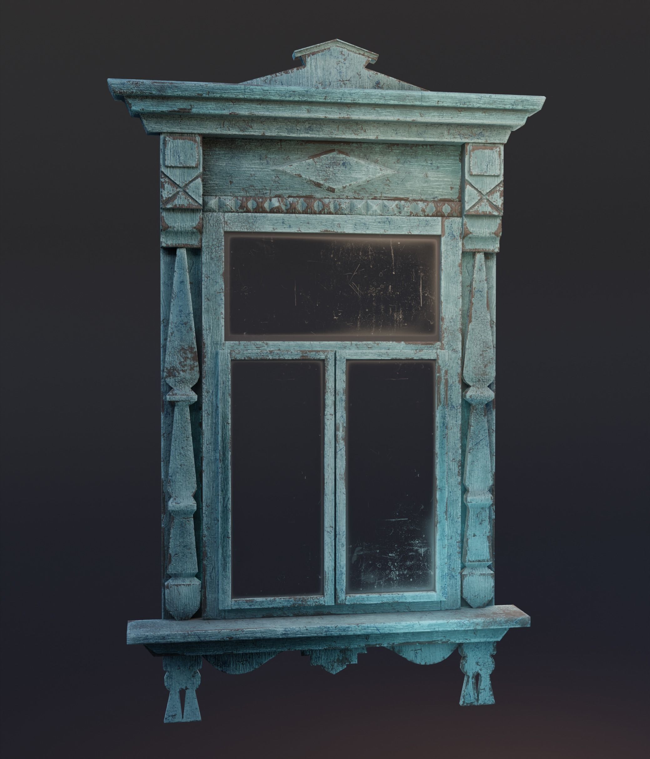 10 old windows pack Low-poly 3D model_2