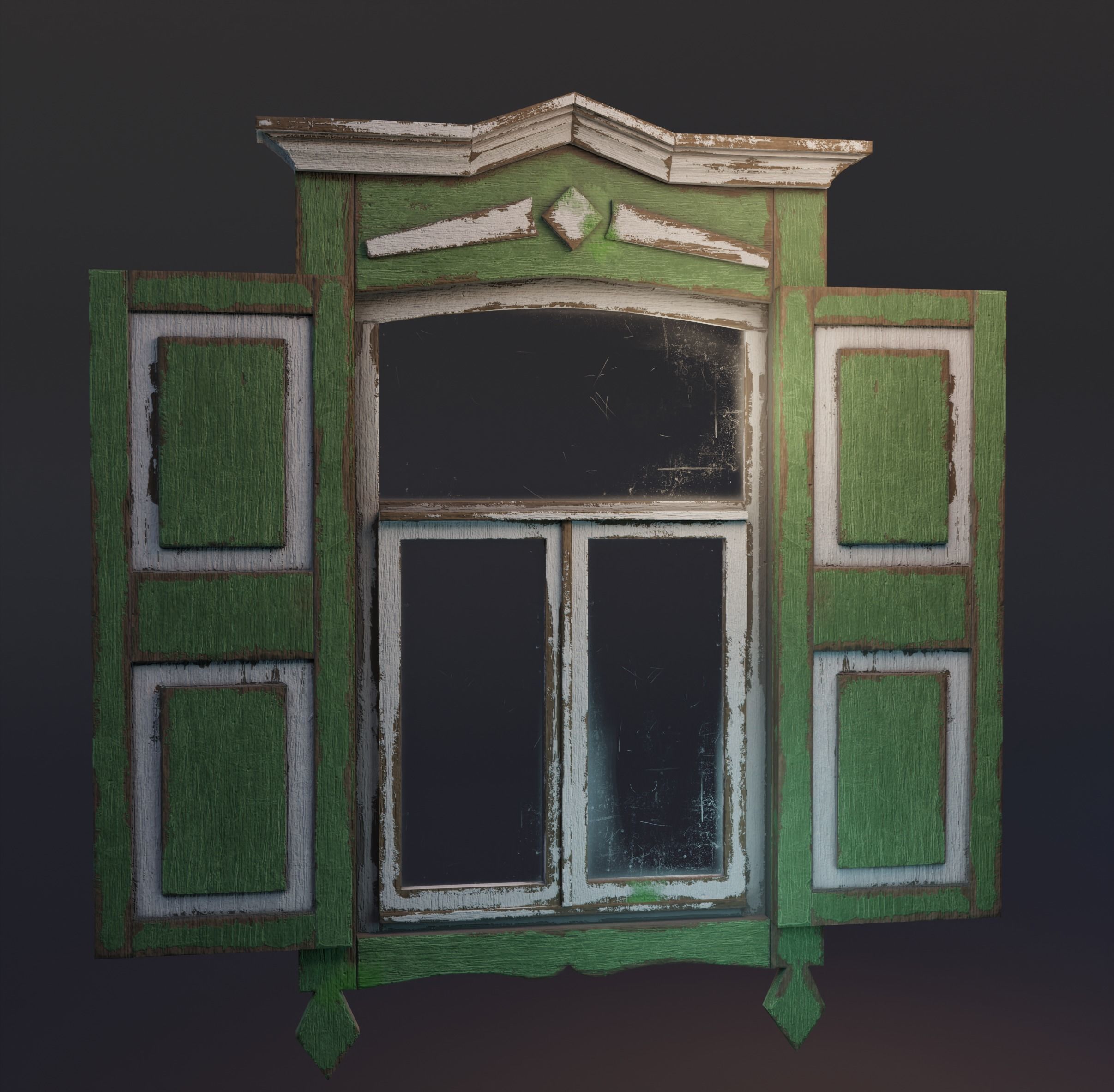 10 old windows pack Low-poly 3D model_21