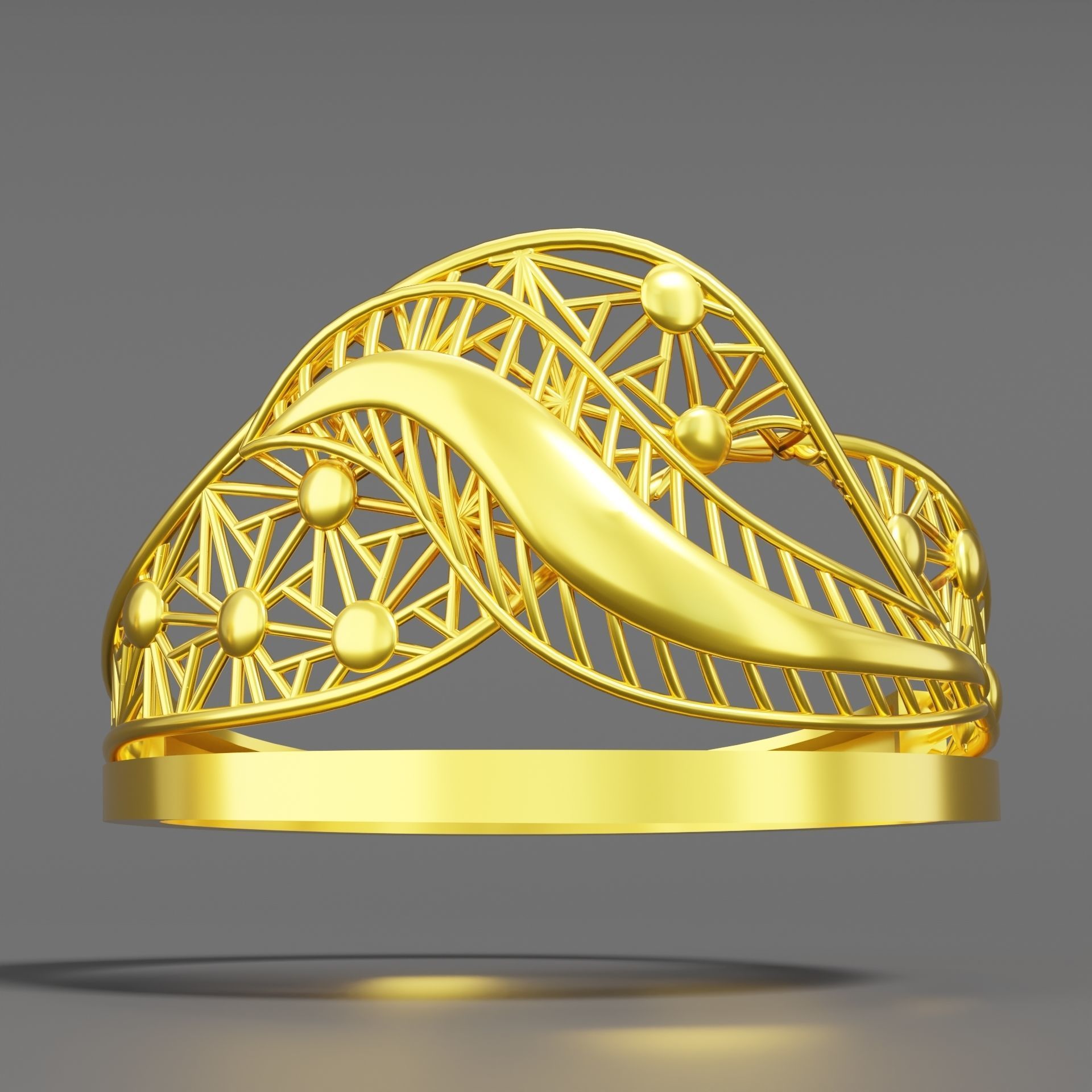 Gold ring 04 3D print model_1