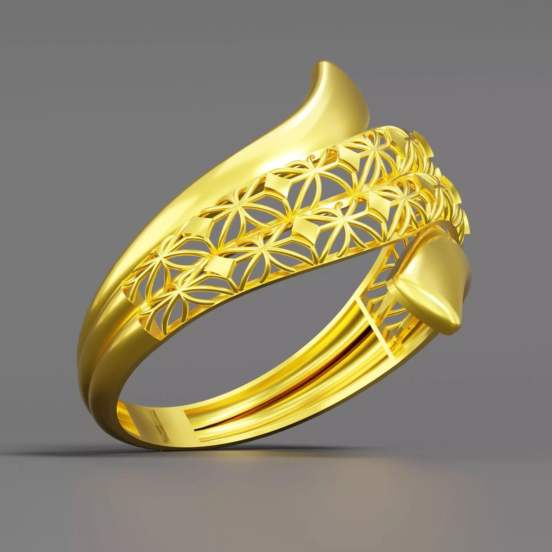 Gold ring 05 3D print model_0