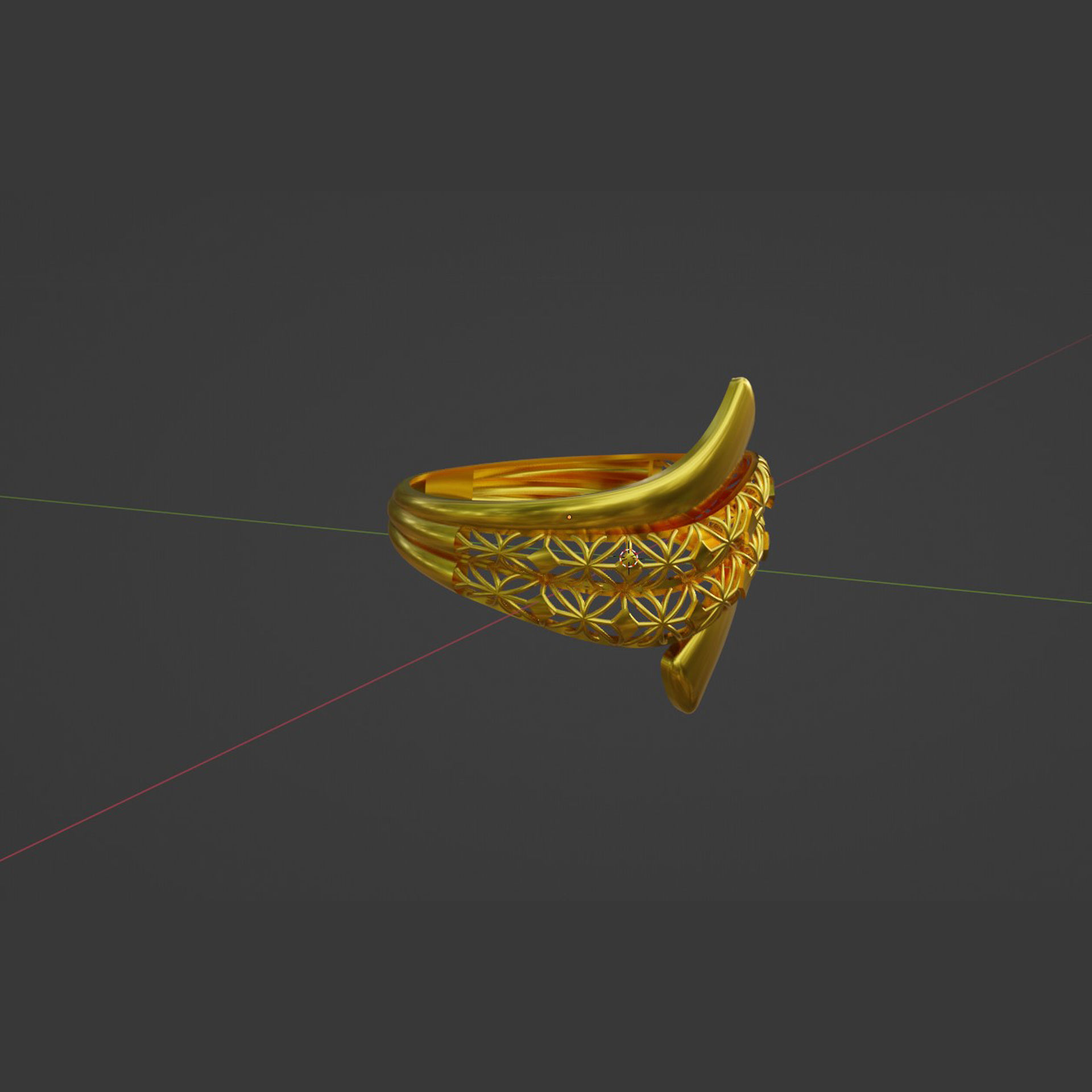 Gold ring 05 3D print model_9